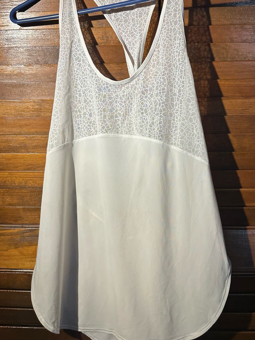 lululemon athletica White Lace-Back Tank Top